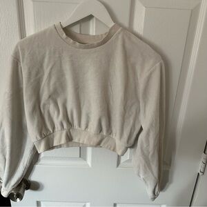 Off White Cropped Sweatshirt